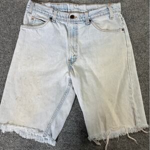Vintage Levi’s 550 Cutoff Shorts Orange Tab Distressed Light Wash 33 x 32
